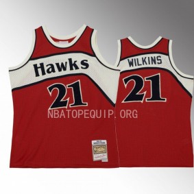 Dominique Wilkins Atlanta Hawks #21 Off Court Chenille Jersey Red Hardwood Classics 1986-87 Men