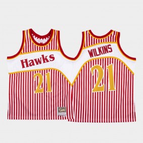 Dominique Wilkins Jersey Atlanta Hawks #21 Stars and Stripes Red