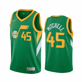 2020-21 Utah Jazz Donovan Mitchell Earned Edition Green #45 Jersey