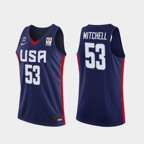 USA Donovan Mitchell 2019 FIBA Basketball World Cup Men's Navy Jersey