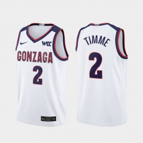 Drew Timme Gonzaga Bulldogs #2 Jersey White 2021-22 College Basketball Limited