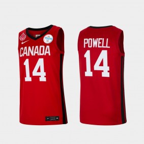 Dwight Powell Canada Basketball Red 2021 Tokyo Olympics Jersey Senior