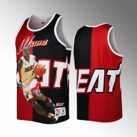 Miami Heat Dwyane Wade Sublimated Player Tank Top #3 Black Red Jersey shirt