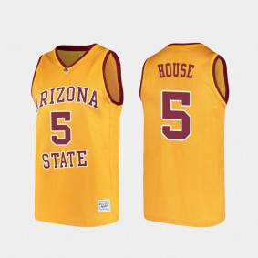 Eddie House College Basketball Arizona State Sun Devils #5 Gold Alumni Jersey