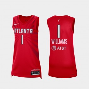 Atlanta Dream Elizabeth Williams 2021 Explorer Edition Unisex Red Jersey WNBA Victory