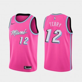 Men's Emanuel Terry Miami Heat #12 Pink Earned Jersey