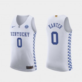 Enes Kanter Kentucky Wildcats #0 White Authentic Jersey