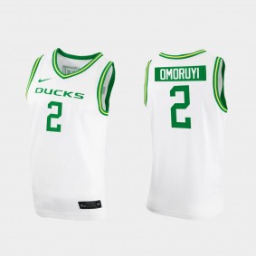 Eugene Omoruyi Oregon Ducks #2 White 2020-21 College Basketball Jersey