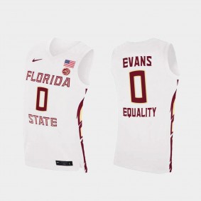 Florida State Seminoles RayQuan Evans Equality College Basketball White Jersey