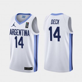 Gabriel Deck Argentina #14 2019 FIBA Basketball World Cup White Jersey