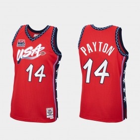 USA Gary Payton 1996 Olympics Basketball Throwback Jersey Red