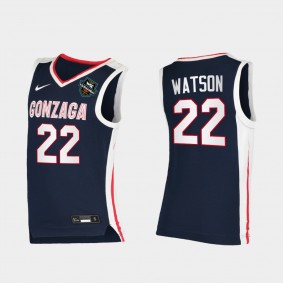 Anton Watson Gonzaga Bulldogs 2021 WCC Mens Basketball Conference Tournament Champions Elite Navy Jersey March Madness