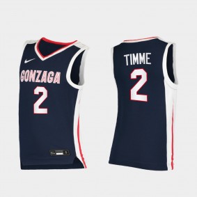 Gonzaga Bulldogs Drew Timme 2020-21 Elite College Basketball Navy Jersey