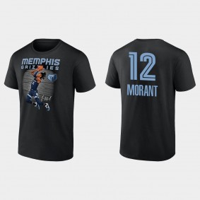 Memphis Grizzlies #12 Ja Morant Player Graphic Black T-shirt