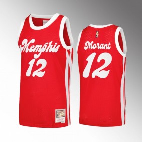 Ja Morant #12 Memphis Grizzlies Hardwood Classics Red Throwback Jersey
