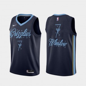 Memphis Grizzlies Justise Winslow 2020 Christmas Night Festive Special Edition Jersey Navy