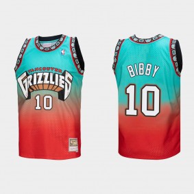 Memphis Grizzlies Mitchell & Ness Mike Bibby 10 #Fadeaway Teal Red HWC Limited Jersey