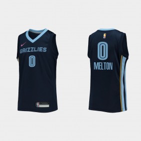 Memphis Grizzlies #0 De'Anthony Melton 75th Anniversary Icon Navy Jersey Youth