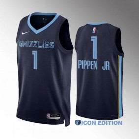 Scotty Pippen Jr. Memphis Grizzlies #1 Navy Jersey Statement Edition Swingman