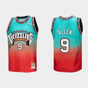 Memphis Grizzlies Mitchell & Ness Tony Allen 9 #Fadeaway Teal Red HWC Limited Jersey