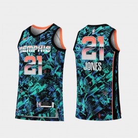 Memphis Grizzlies #21 Tyus Jones Select Series Jersey Turquoise Dazzle