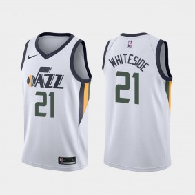 Utah Jazz Hassan Whiteside 2021 Trade Association Edition White Jersey #21