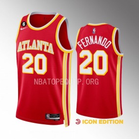 Bruno Fernando Atlanta Hawks #20 Red Jersey 2022-23 Icon Edition Swingman
