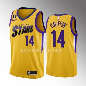 2023 NBA Rising Stars AJ Griffin Yellow Men's Uniform Atlanta Hawks #14 Jersey