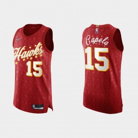 Atlanta Hawks Clint Capela #15 2021 NBA 75th Christmas Gift Red Authentic Jersey