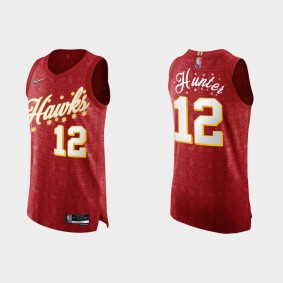 Atlanta Hawks De'Andre Hunter #12 2021 NBA 75th Christmas Gift Red Authentic Jersey