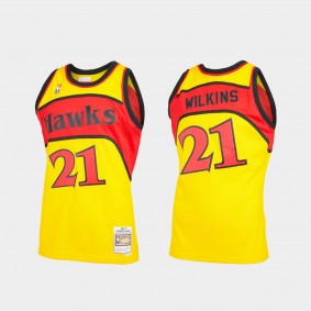 Dominique Wilkins Atlanta Hawks #21 Reload 2.0 Yellow Jersey
