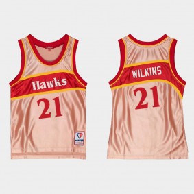 Atlanta Hawks No. 21 Dominique Wilkins 75th Anniversary Rose Gold Jersey