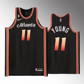 Trae Young 2022-23 Hawks #11 City Edition Jersey Black Authentic