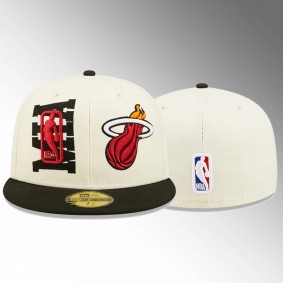 Miami Heat 2022 NBA Draft Cream Fitted Cap Hat