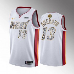 Miami Heat 2023 NBA Finals Bam Adebayo White #13 Jersey Diamond Edition