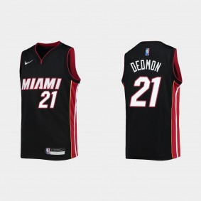 Miami Heat #21 Dewayne Dedmon 75th Anniversary Icon Black Jersey Youth