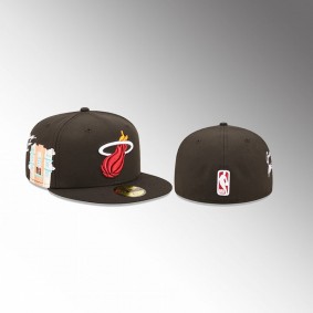 Miami Heat Cloud Icon Black 59FIFTY Fitted Hat
