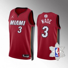 Dwyane Wade Miami Heat Red NBA Christmas Patch 2023 Unisex Jersey Icon