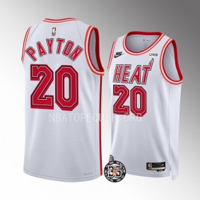 Miami Heat 35th Anniversary Gary Payton White #20 Jersey Classic Edition