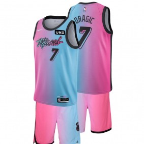 Heat Goran Dragic #7 Blue Pink Jersey Shorts Set