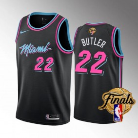 Jimmy Butler Miami Heat 2023 NBA Finals Patch Black #22 Vice Night Jersey Men