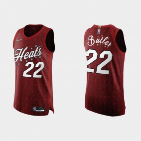 Miami Heat Jimmy Butler #22 2021 NBA 75th Christmas Gift Red Authentic Jersey