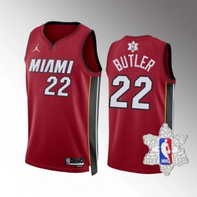Jimmy Butler Miami Heat Red NBA Christmas Patch 2023 Unisex Jersey Icon
