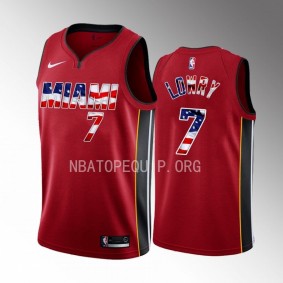 Miami Heat 2023 Stars and Stripes Kyle Lowry Red #7 Jersey