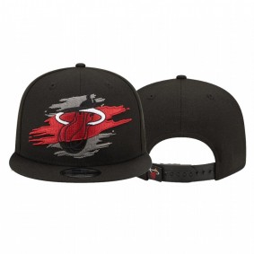 Miami Heat LOGO TEAR Black Snapback Hat