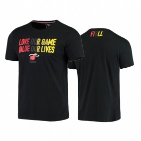 Heat Social Justice T-Shirt Black Love Our Game Value Our Lives