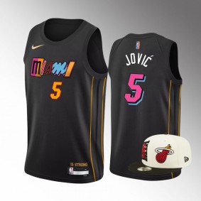 2022 NBA Draft Nikola Jovic Miami Heat Black Jersey City Edition