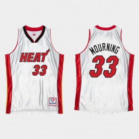 Miami Heat NBA 75th Anniversary #33 Alonzo Mourning HWC Limited Platinum Jersey