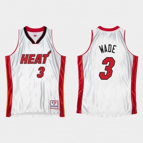 Miami Heat NBA 75th Anniversary #3 Dwyane Wade HWC Limited Platinum Jersey