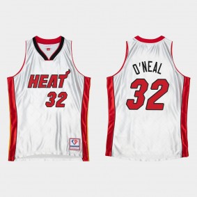 Miami Heat NBA 75th Anniversary #32 Shaquille O'Neal HWC Limited Platinum Jersey